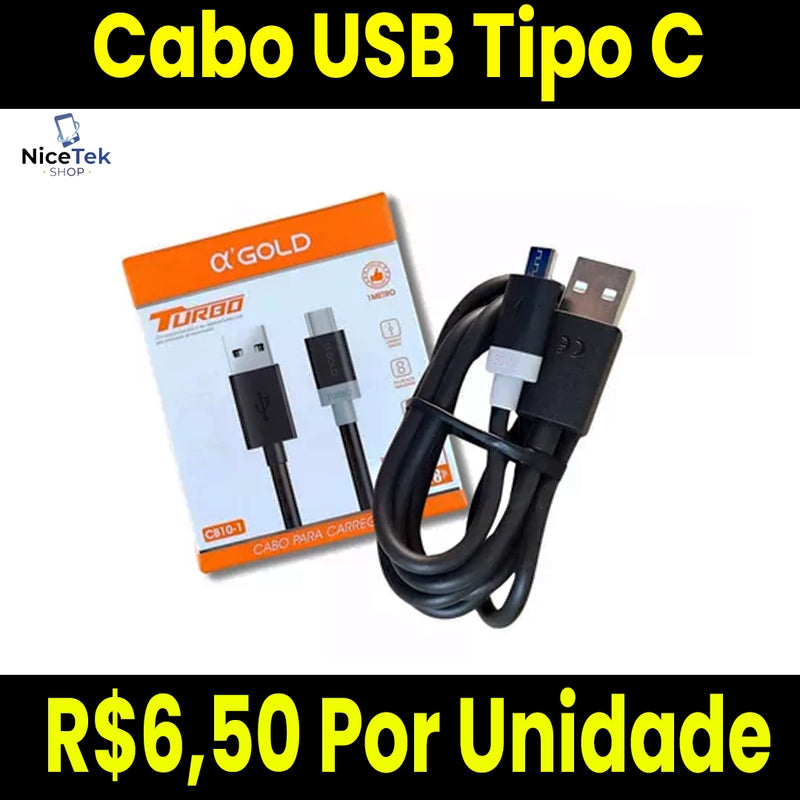 Cabo USB Turbo Tipo C A'GOLD