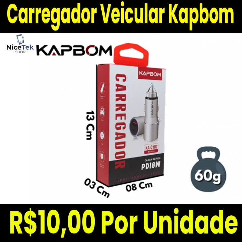 Carregador Veicular Kpabom Sem Cabo