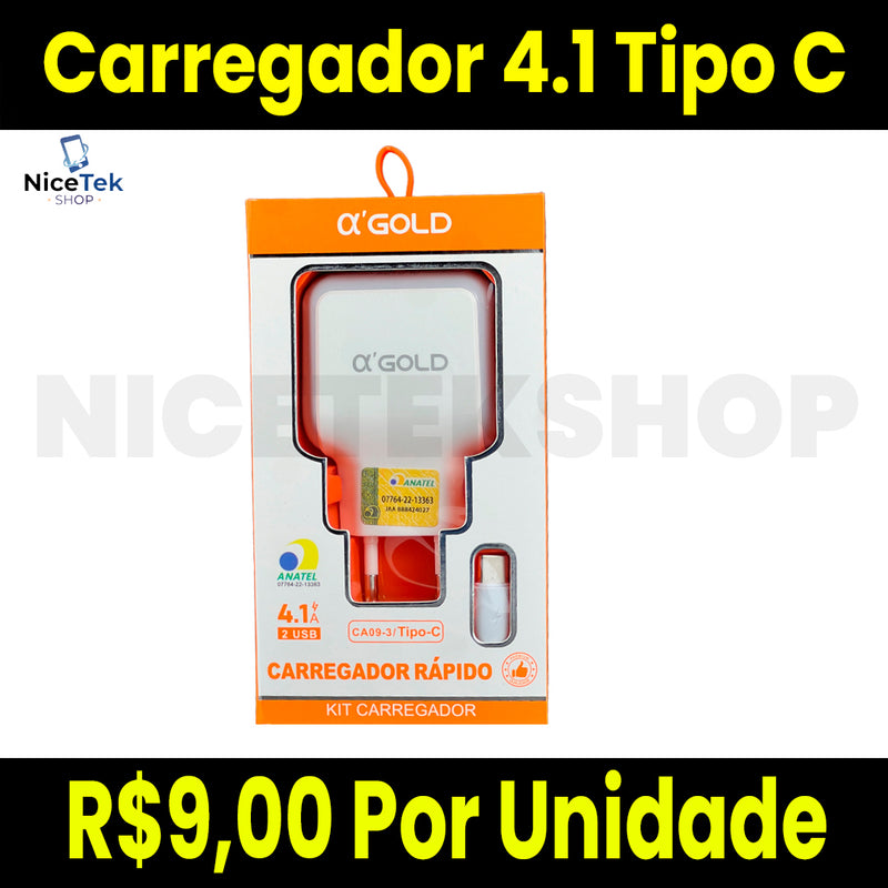 Carregador Turbo 4.1A A'Gold Tipo C Original