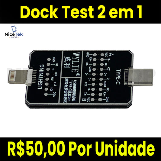 Dock Test 2 em 1 IOS/Tipo C