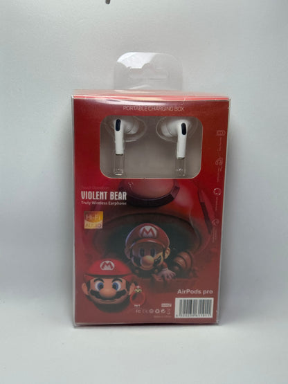 Fone de ouvido Bluetooth Super Mario AirPods Pro KT-01