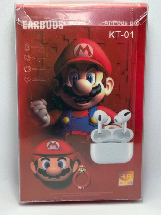 Fone de ouvido Bluetooth Super Mario AirPods Pro KT-01