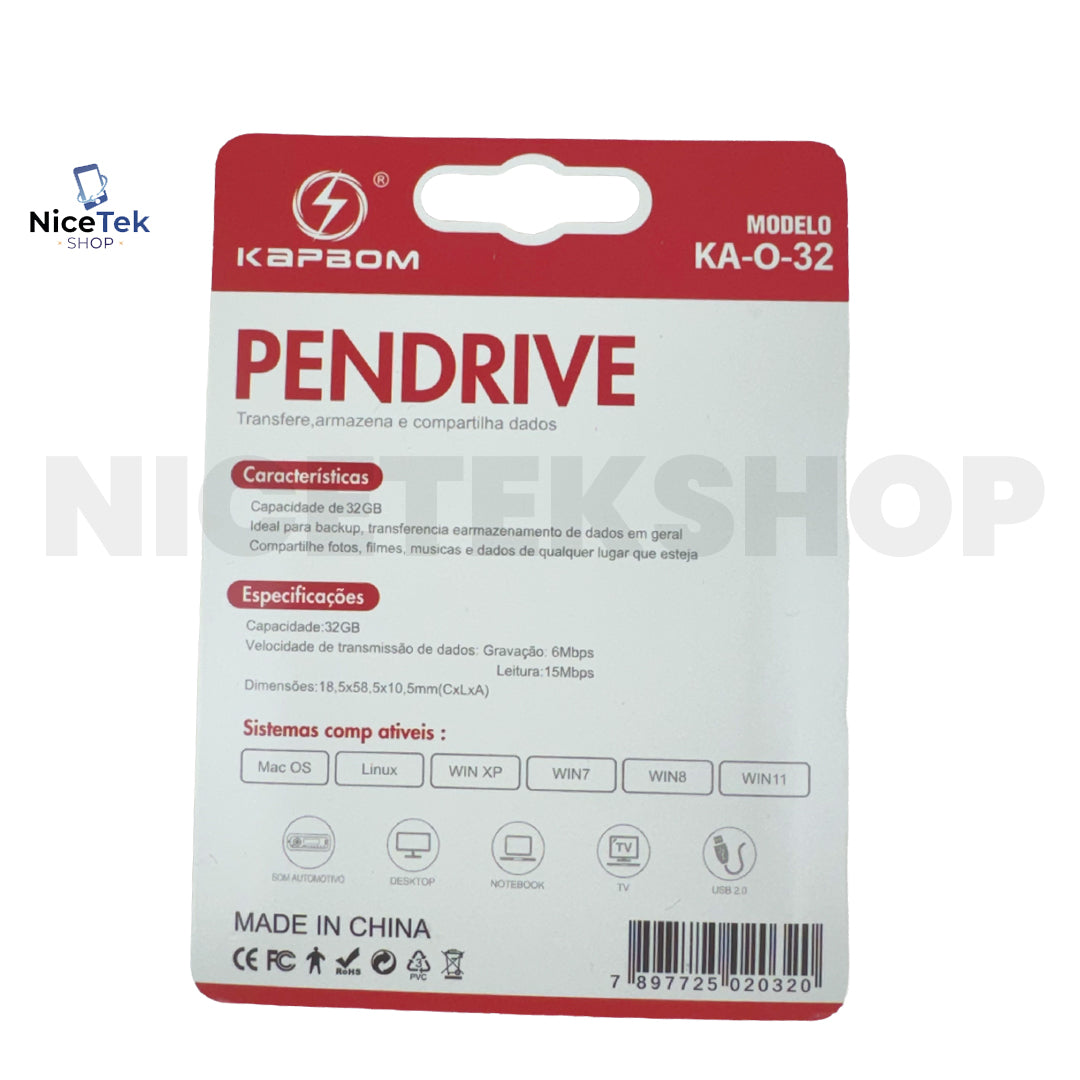 Pendrive 34gb/64gb