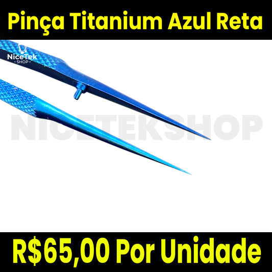 Pinça Titanium Azul Reta