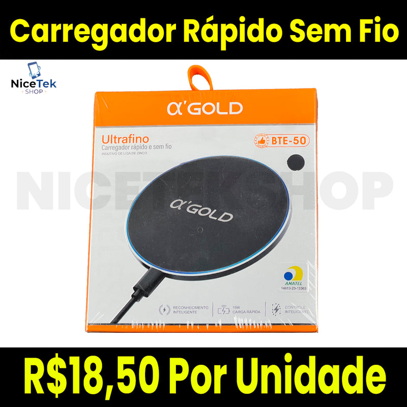 Carregador Rápido Sem Fio 15W A'Gold