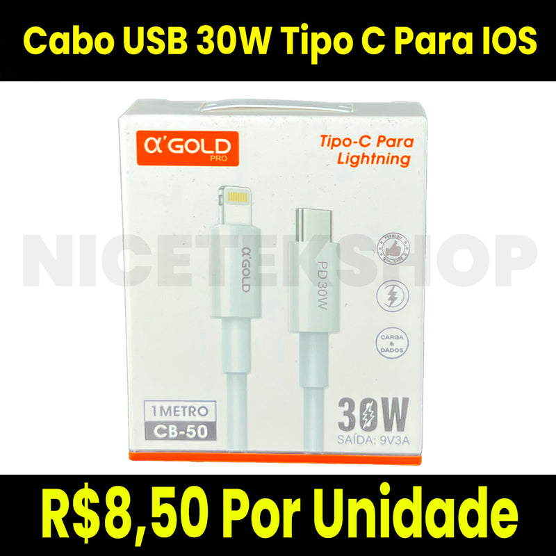 Cabo USB 60W Tipo C Para IOS