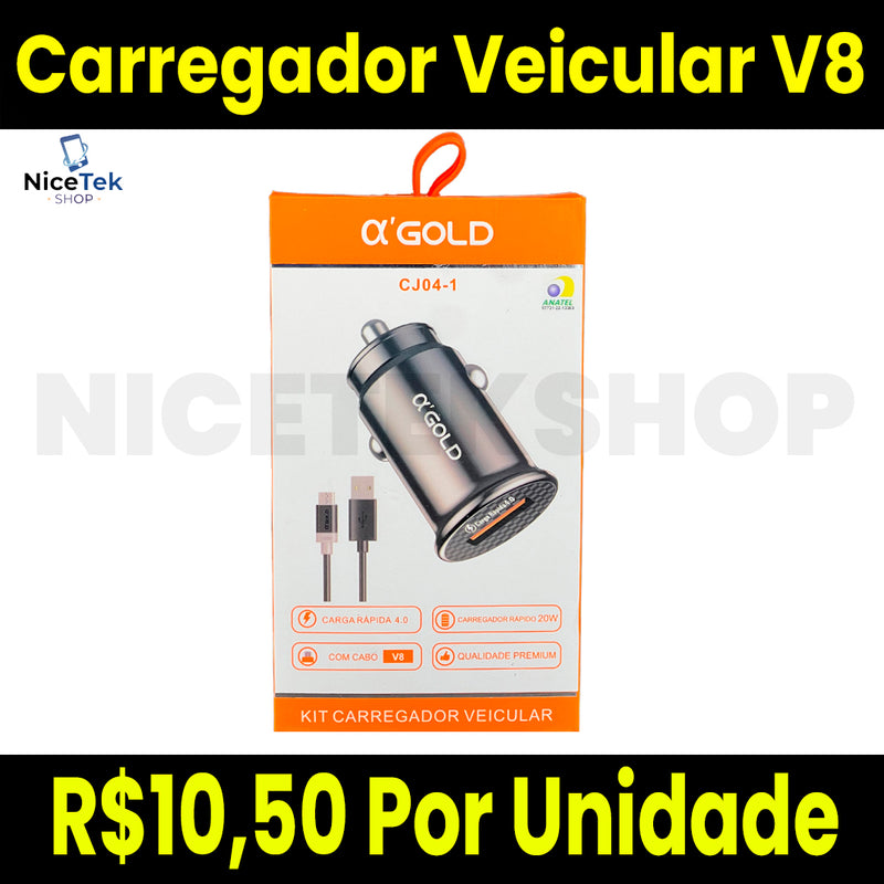 Carregador Veicular Rápido V8 A'Gold Original