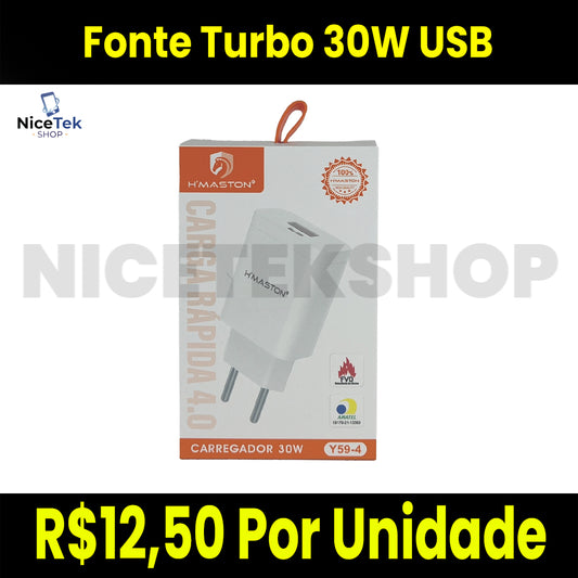 Fonte Turbo 30W USB H'Maston