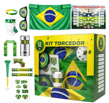 Kit Torcedor Brasil 12 Peças, Ideal Para Copa Do Mundo 2026