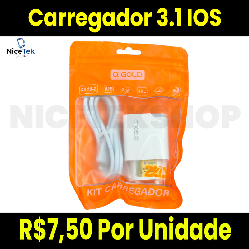 Carregador Rápido IOS 3.1A A'Gold Original