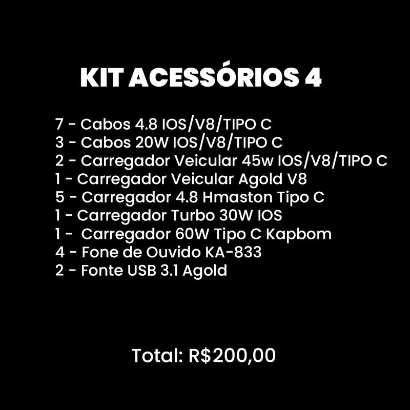 Kit Acessórios 4 R$200,00