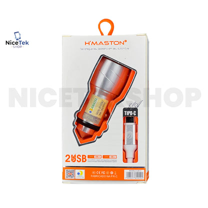 Carregador Veicular Turbo 45W Tipo C Hmaston Original