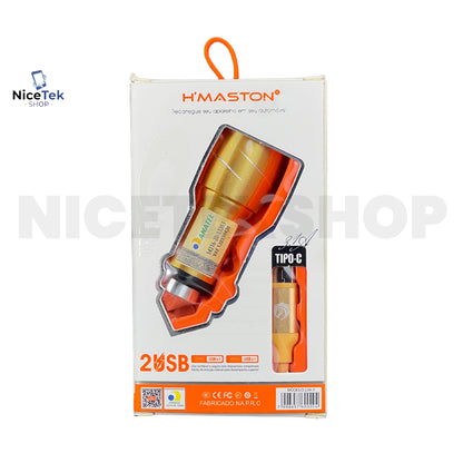 Carregador Veicular Turbo 45W Tipo C Hmaston Original
