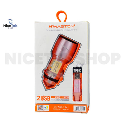 Carregador Veicular Turbo 45W Tipo C Hmaston Original